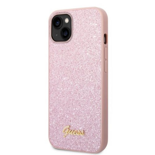 Apple Iphone 14 Pro Max Guess Glitter Flakes Metal Logo szilikon tok