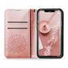 Samsung Galaxy S22 Ultra oldalra nyíló könyv tok Mandala minta rose gold