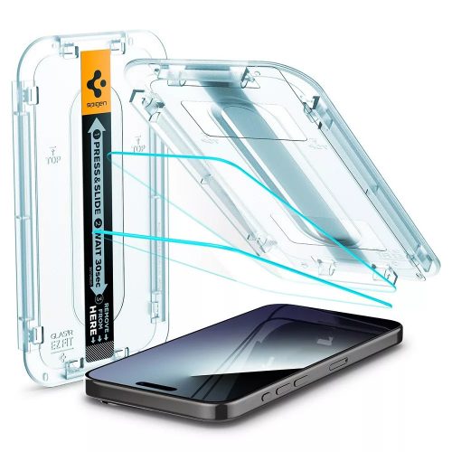 Apple Iphone 13 Pro Max edzett üvegfólia ütésálló törésgátló Spigen Ez Fit Clear fólia 3D 2db / csomag