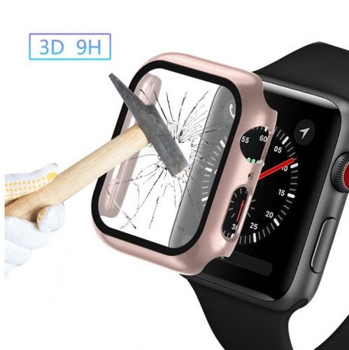 Apple Watch 44mm óra tok kijelzővédővel rozé arany