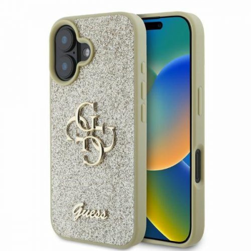 Apple Iphone 16 Guess Fixed Glitter Big szilikon tok arany