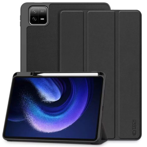 Xiaomi Pad 6 Pad 6 Pro tablet tok mappa Trifold ceruza tartóval fekete