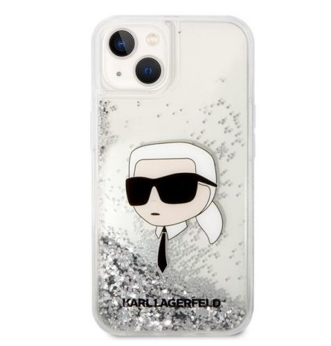 Apple Iphone 15 Karl Lagerfeld Liquid Glitter Karl Head szilikon tok