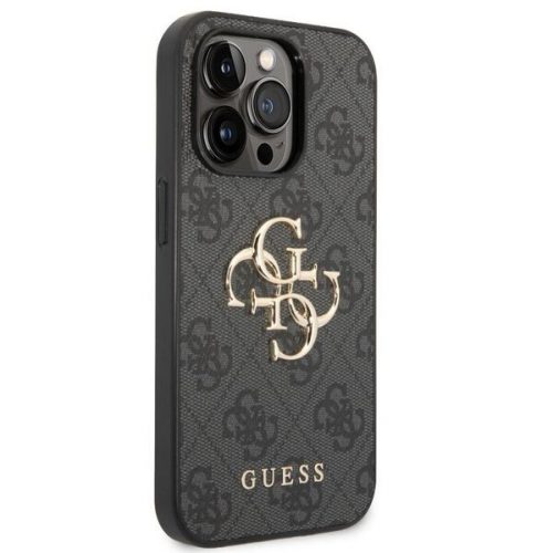 Apple Iphone 15 Pro Guess Metal Logo szilikon tok szürke