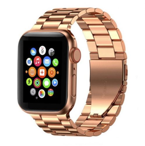 Apple Watch 42 44 45 49 mm rozsdamentes acél óraszíj rozé arany