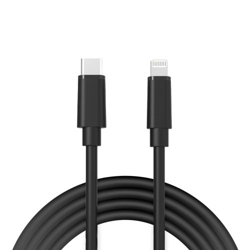 Töltő és adatkábel Apple készülékekhez Lightning - Type-C 100cm 2A Fekete