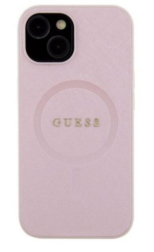 Apple Iphone 15 Pro Guess Saffiano Magsafe szilikon tok pink