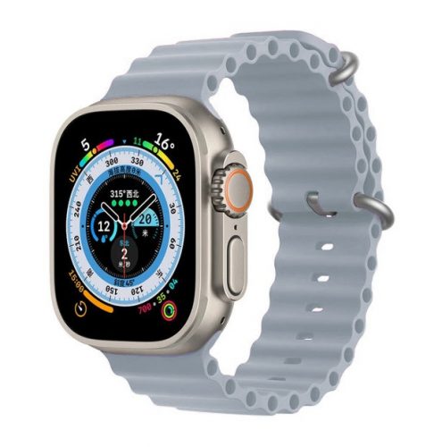 Apple Watch 42 44 45 49 mm ocean sport óraszíj világos szürke