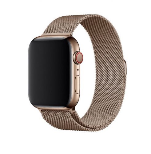 Apple Watch 42 44 45 49 mm milano fém óraszíj pezsgőarany