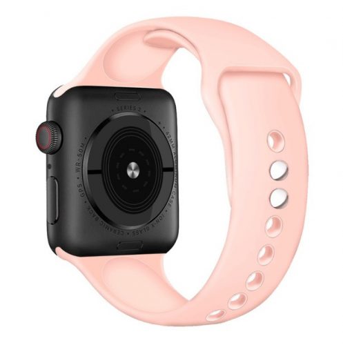 Apple Watch 38 40 41 mm szilikon óraszíj púder