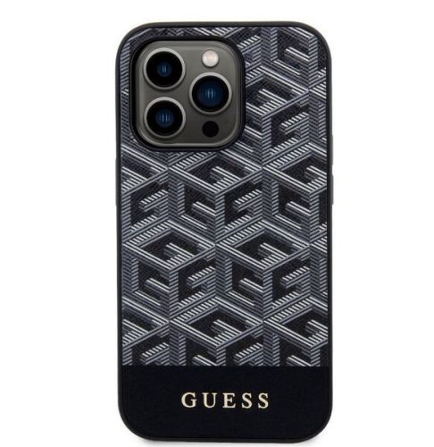 Apple Iphone 15 Pro Guess Strass Metal Logo szilikon tok fekete