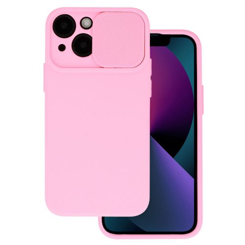 Xiaomi Redmi 9A 9AT ütésálló szilikon tok eltolható kamera védővel halvány rózsaszín