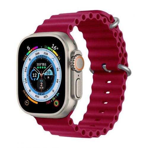 Apple Watch 38 40 41 mm ocean sport óraszíj bordó