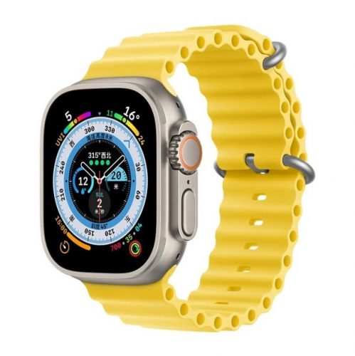 Apple Watch 42 44 45 49 mm ocean sport óraszíj citromsárga